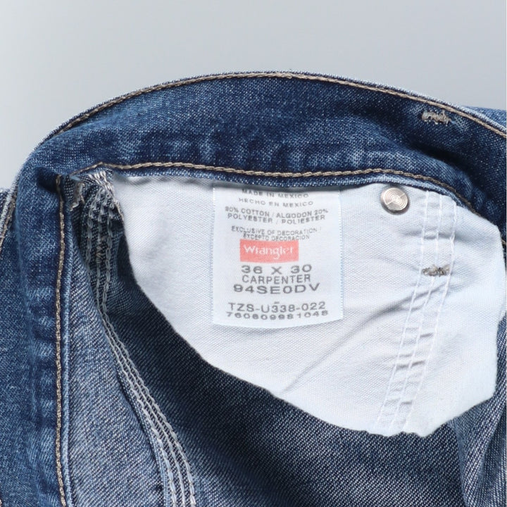 00'S Wrangler CARPENTER denim painter pants for men, equivalent to w37 cotton blue type Vintage Second Hand