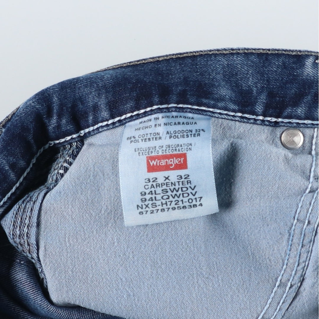 00'S Wrangler CARPENTER denim painter pants for men, equivalent to W33 cotton blue type Vintage Second Hand