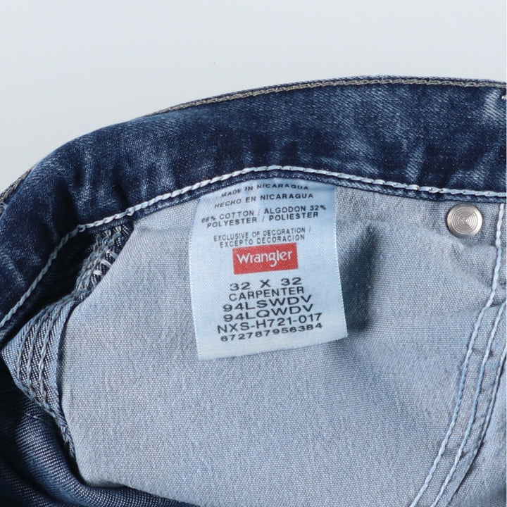 00'S Wrangler CARPENTER denim painter pants for men, equivalent to W33 cotton blue type Vintage Second Hand