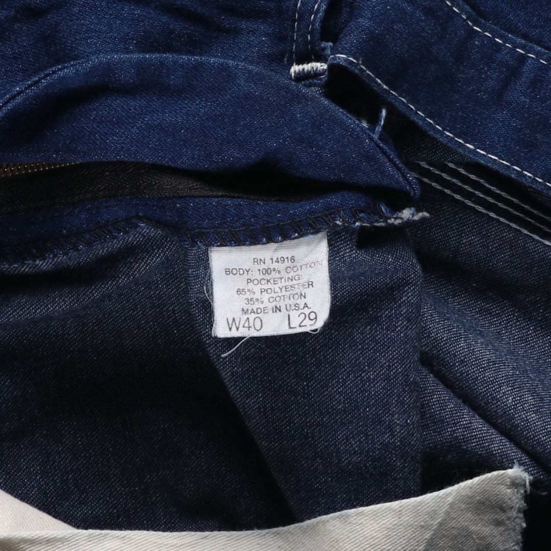 Dark navy, oversized Pointer denim painter pants, made in the USA, men's size W39 equivalent, vintage. polyester navy blue type Vintage Second Hand