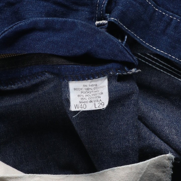 Dark navy, oversized Pointer denim painter pants, made in the USA, men's size W39 equivalent, vintage. polyester navy blue type Vintage Second Hand
