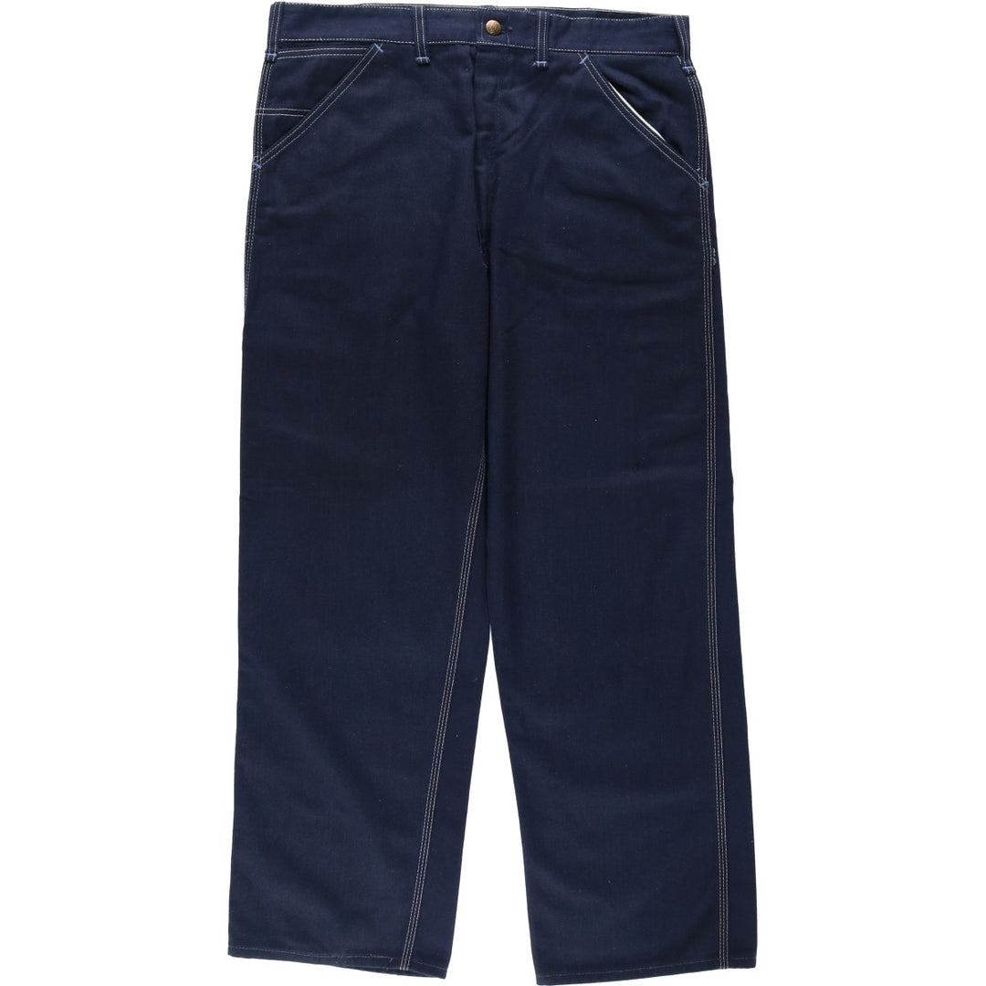 ~1980'S Sears Bat-Dyed Denim Painter Pants, Men's W35 (approx.), Vintage unclear navy blue type Vintage Second Hand