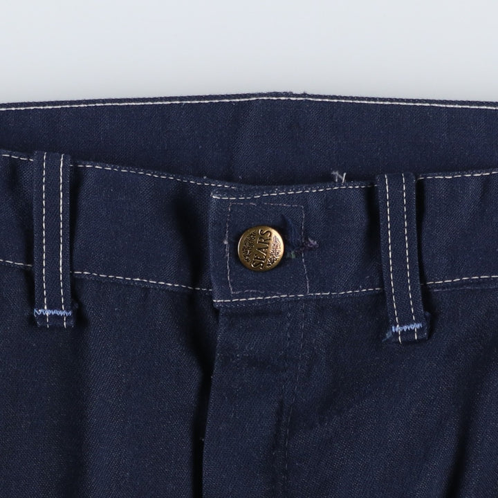 ~1980'S Sears Bat-Dyed Denim Painter Pants, Men's W35 (approx.), Vintage unclear navy blue type Vintage Second Hand