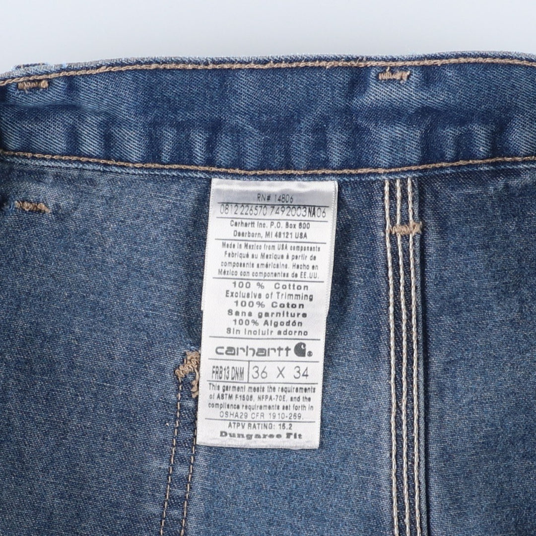 Carhartt FR Series Dungaree Fit Denim Painter Pants, Men's W36 (approx.) cotton blue type Vintage Second Hand