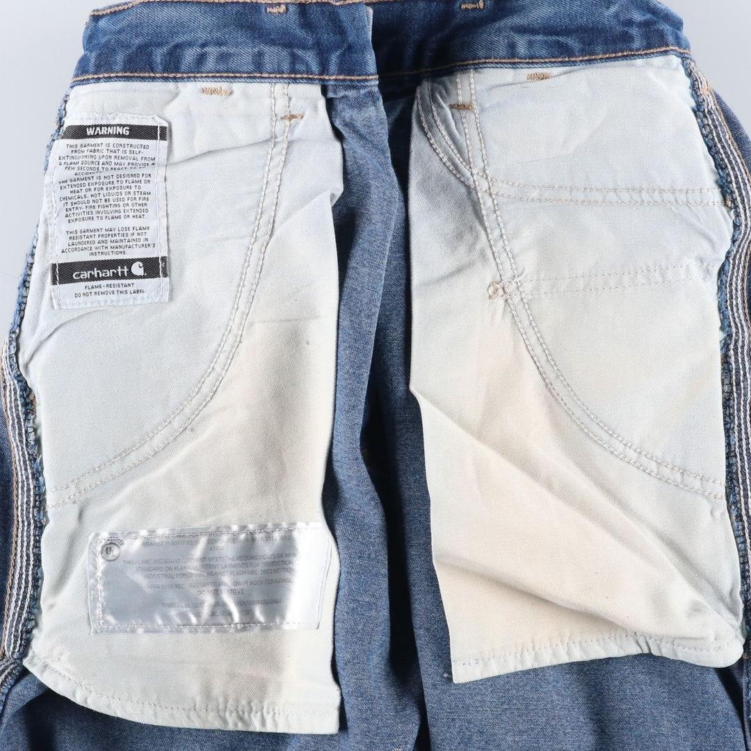 Carhartt FR Series Dungaree Fit Denim Painter Pants, Men's W36 (approx.) cotton blue type Vintage Second Hand