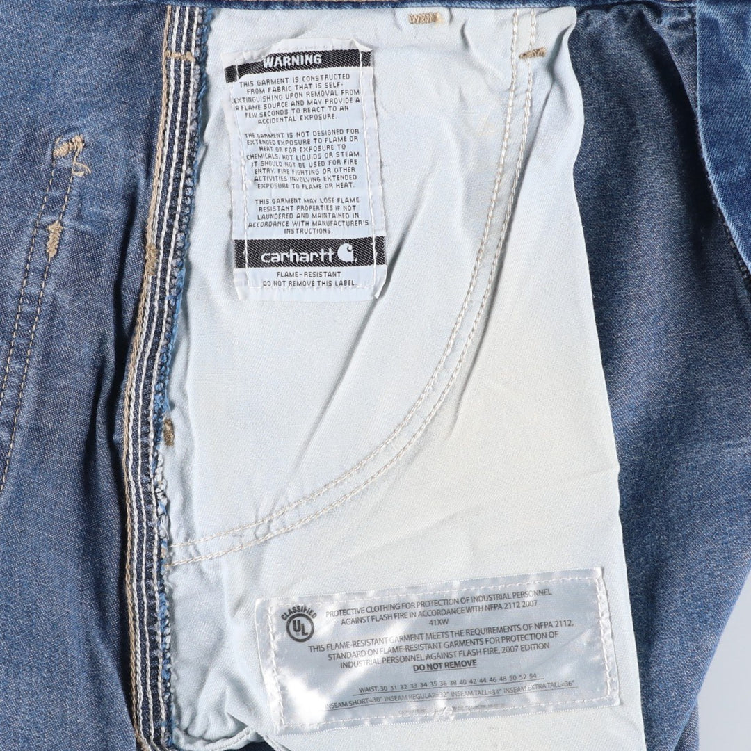 Carhartt FR Series Denim Painter Pants, Men's Size W36 (approx.) cotton blue type Vintage Second Hand