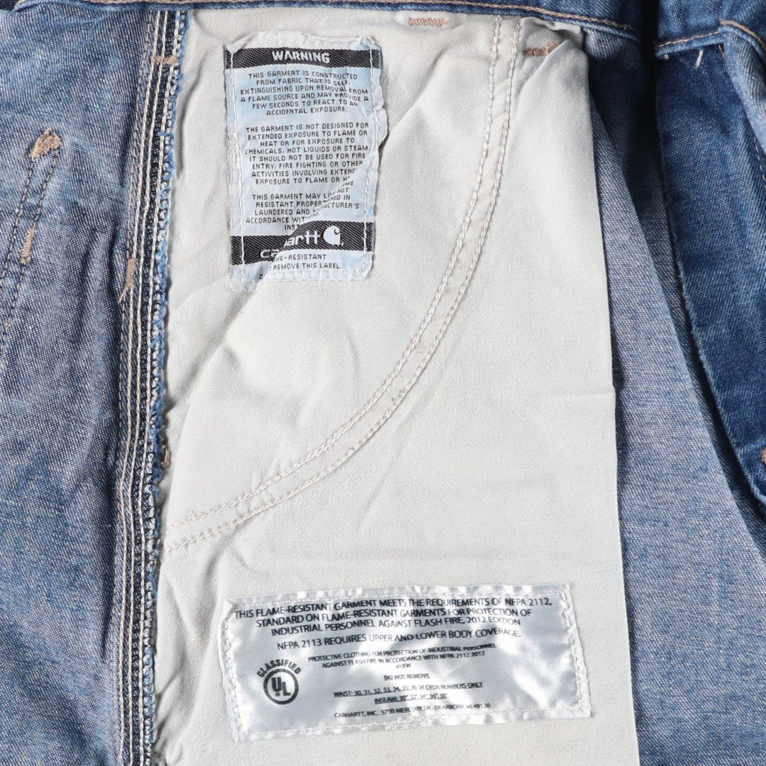 Carhartt FR Series Original Fit Denim Painter Pants, Men's W36 (approx.) cotton blue type Vintage Second Hand