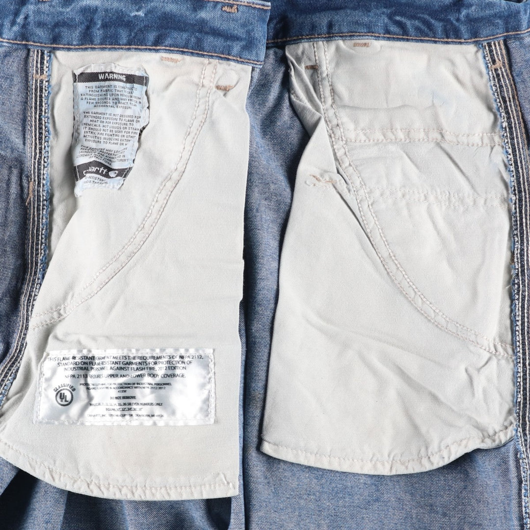 Carhartt FR Series Original Fit Denim Painter Pants, Men's W36 (approx.) cotton blue type Vintage Second Hand