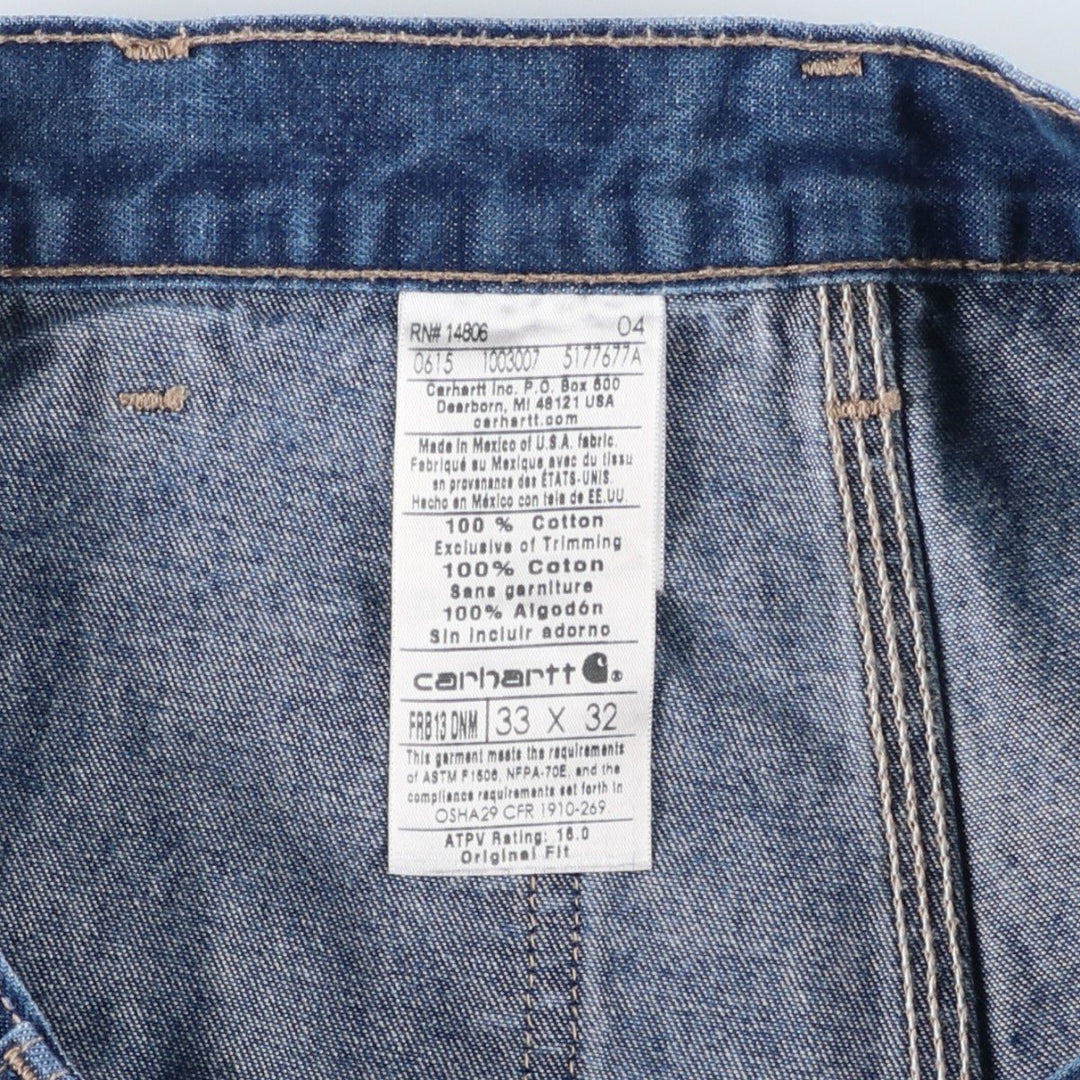 Carhartt FR Series Original Fit Denim Painter Pants, Men's W33 (approx.) cotton blue type Vintage Second Hand