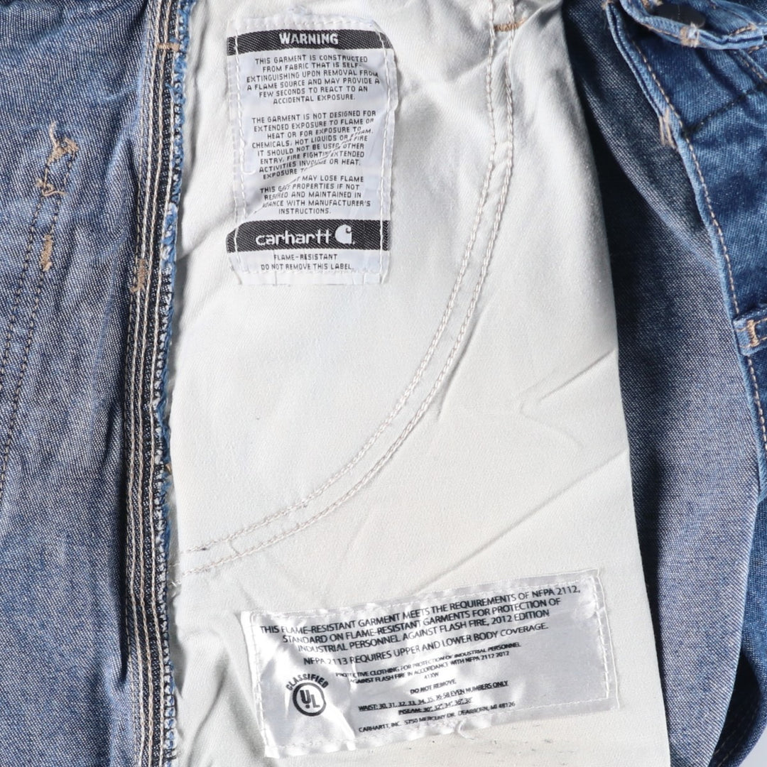 Carhartt FR Series Original Fit Denim Painter Pants, Men's W33 (approx.) cotton blue type Vintage Second Hand