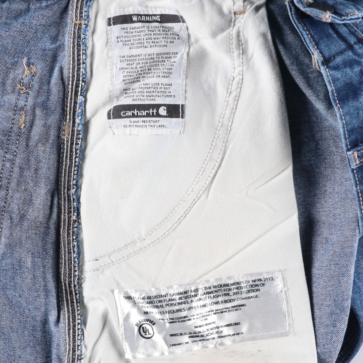 Carhartt FR Series Original Fit Denim Painter Pants, Men's W33 (approx.) cotton blue type Vintage Second Hand