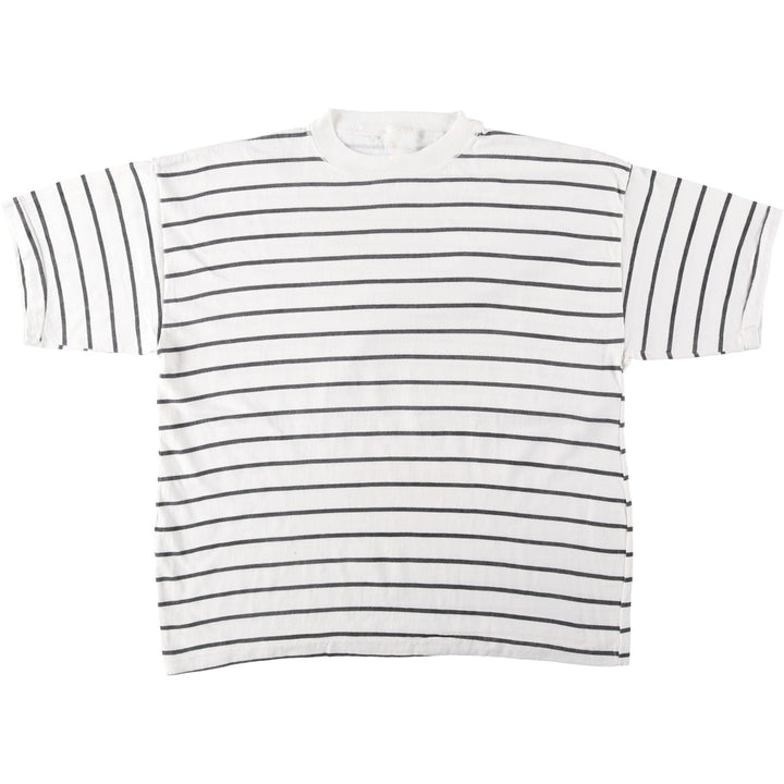 Striped T-shirt, Men's XL size unclear white type Vintage Second Hand