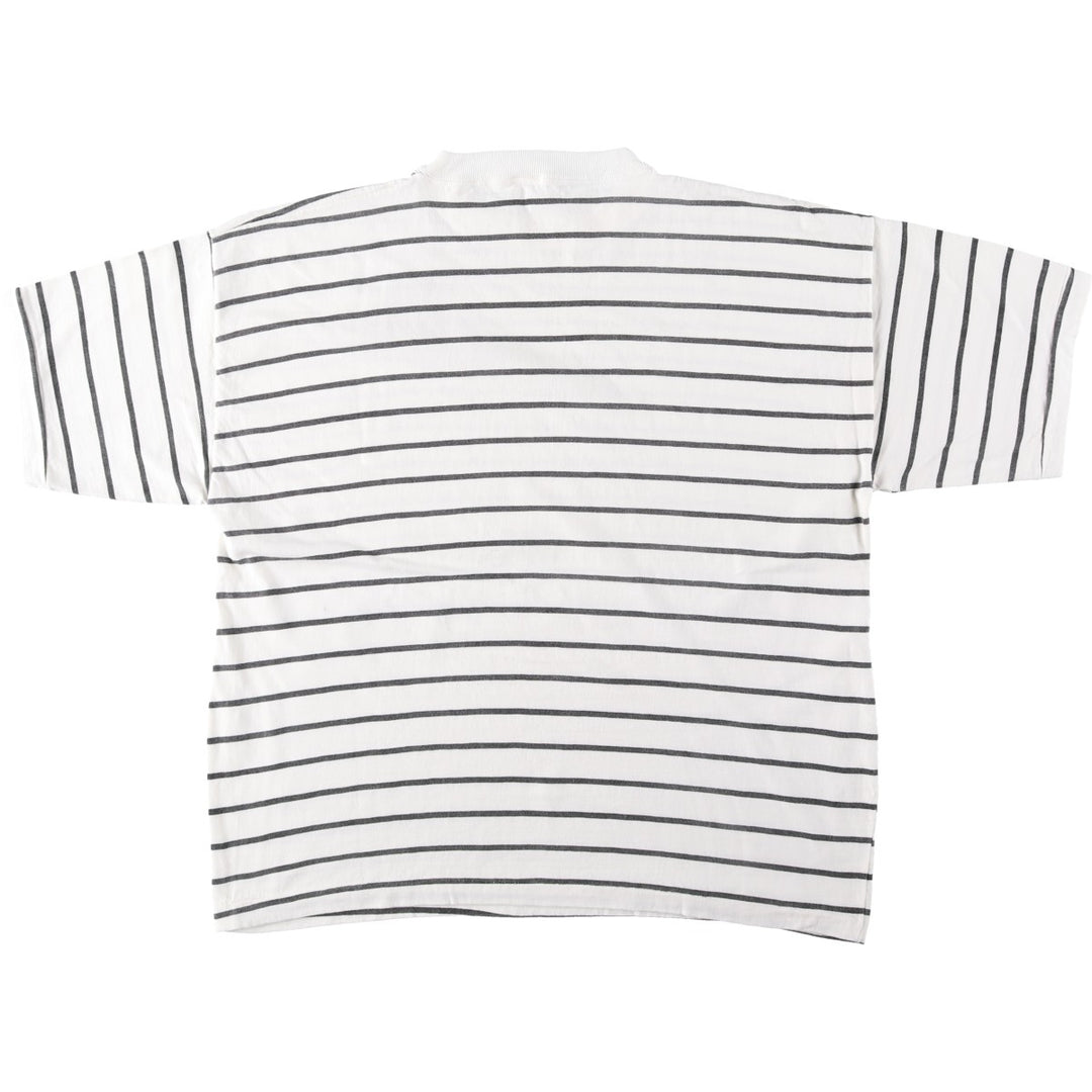 Striped T-shirt, Men's XL size unclear white type Vintage Second Hand