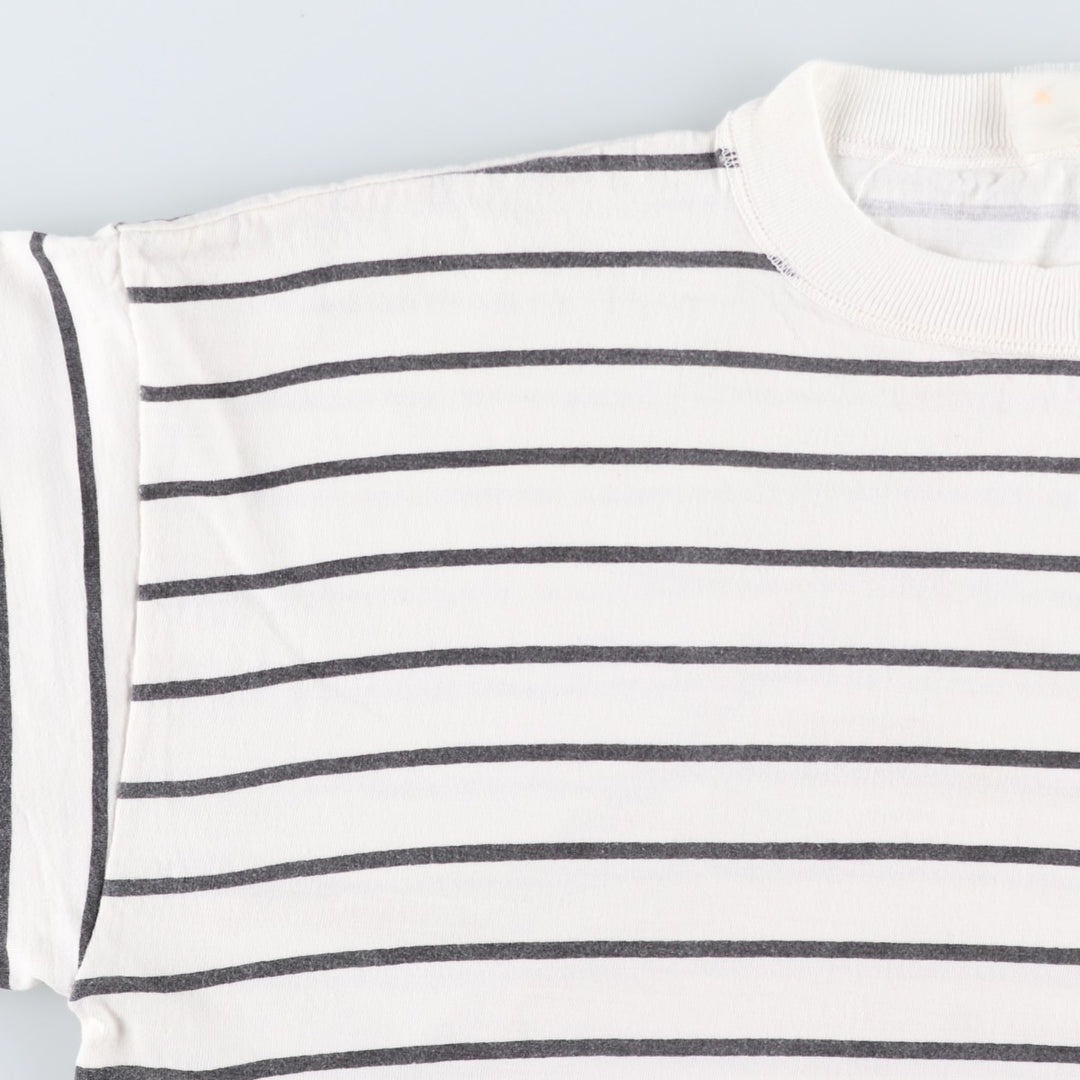 Striped T-shirt, Men's XL size unclear white type Vintage Second Hand