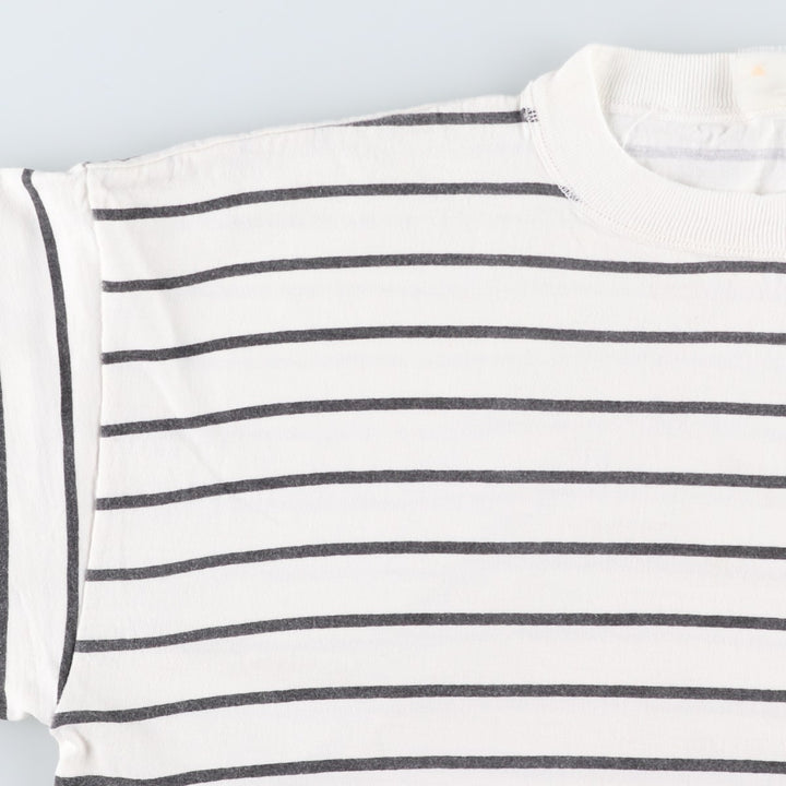 Striped T-shirt, Men's XL size unclear white type Vintage Second Hand