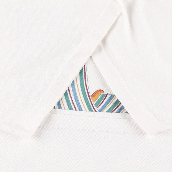 90'S ONEITA POWER-T Printed T-shirt Made in USA Men's L size Vintage cotton white type Vintage Second Hand
