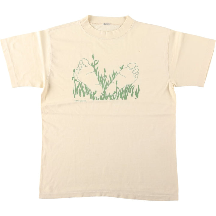 Printed T-shirt, men's size XL unclear Beige type Vintage Second Hand