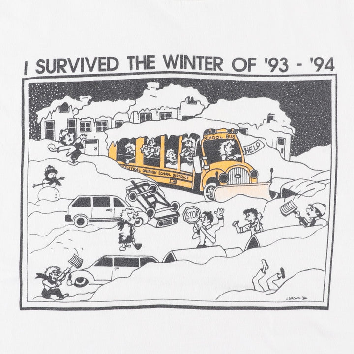 90'S Hanes BEEFY-T Printed T-shirt, Made in USA, Men's M, Vintage cotton white type Vintage Second Hand