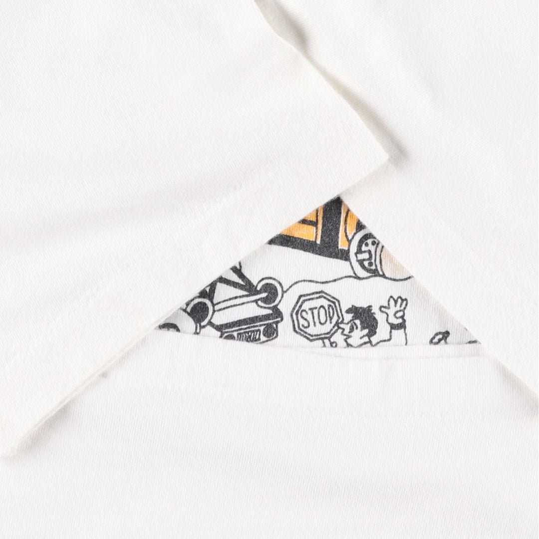 90'S Hanes BEEFY-T Printed T-shirt, Made in USA, Men's M, Vintage cotton white type Vintage Second Hand