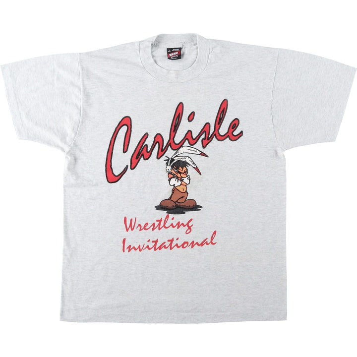 90'S Fruit of the Loom Best Printed T-shirt, Made in USA, Men's L size, Vintage cotton black type Vintage Second Hand