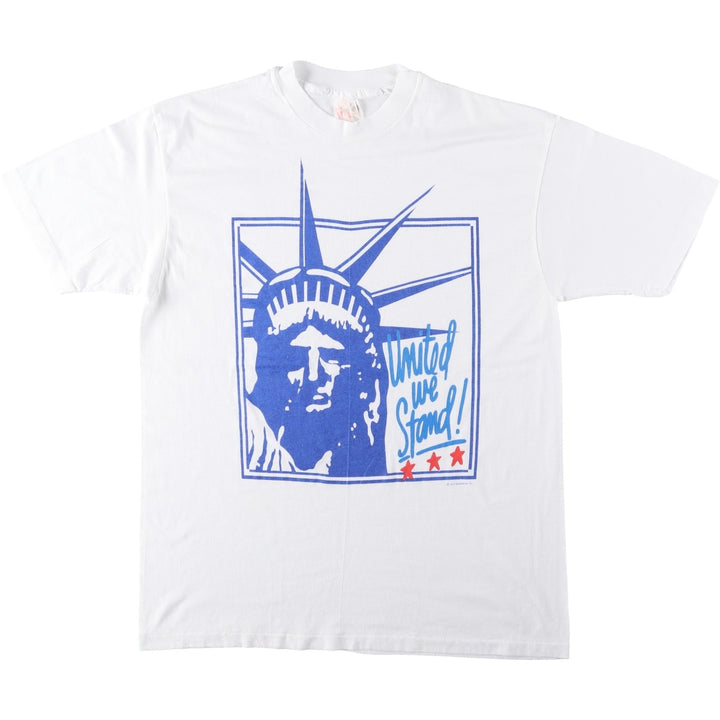 SUN Print T-Shirt, Made in USA, Men's XL Equivalent cotton white type Vintage Second Hand