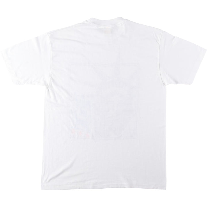 SUN Print T-Shirt, Made in USA, Men's XL Equivalent cotton white type Vintage Second Hand
