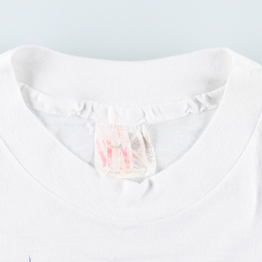 SUN Print T-Shirt, Made in USA, Men's XL Equivalent cotton white type Vintage Second Hand