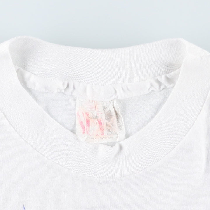 SUN Print T-Shirt, Made in USA, Men's XL Equivalent cotton white type Vintage Second Hand