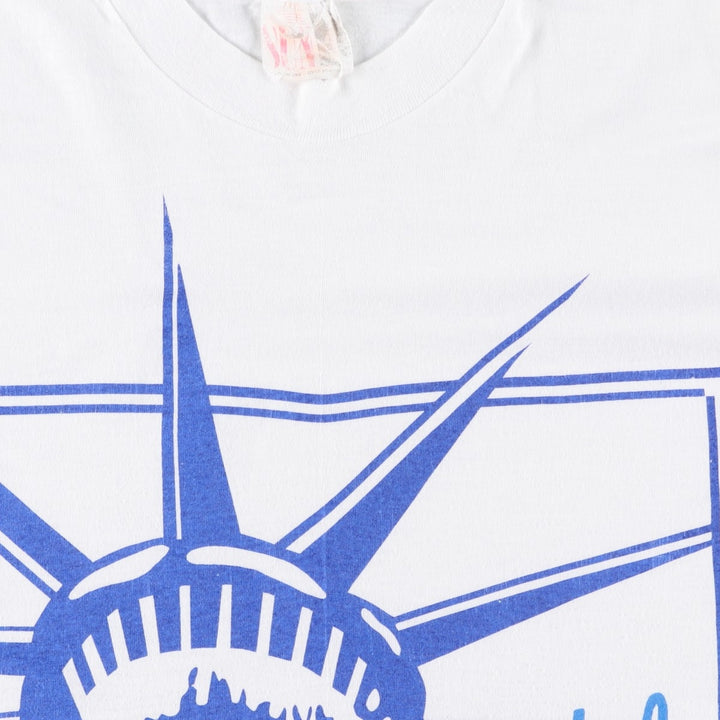 SUN Print T-Shirt, Made in USA, Men's XL Equivalent cotton white type Vintage Second Hand