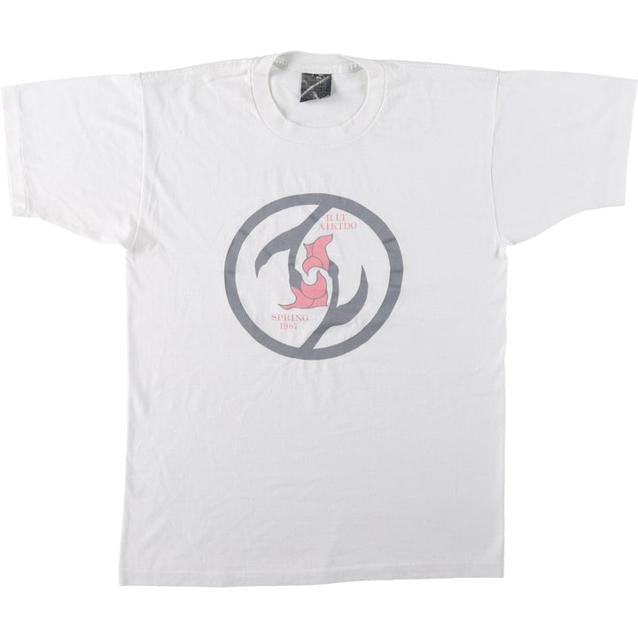 80'S College T-shirt, Men's Size M (approx.), Vintage unclear white type Vintage Second Hand