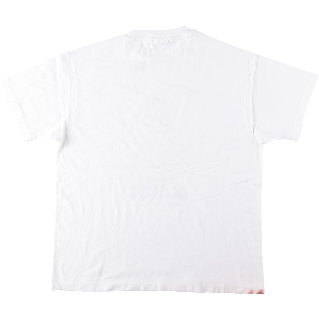 80'S Hanes BEEFY-T Print T-Shirt, Made in USA, Men's XL equivalent, Vintage cotton white type Vintage Second Hand