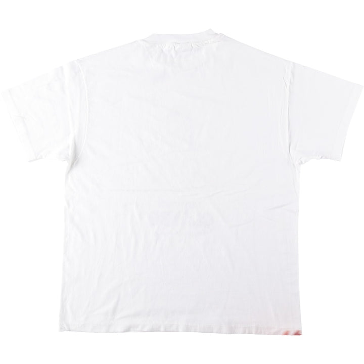 80'S Hanes BEEFY-T Print T-Shirt, Made in USA, Men's XL equivalent, Vintage cotton white type Vintage Second Hand