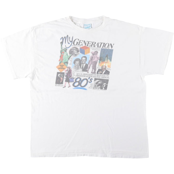Vintage 90'S Peacock Print T-Shirt, Made in USA, Men's XL cotton white type Vintage Second Hand