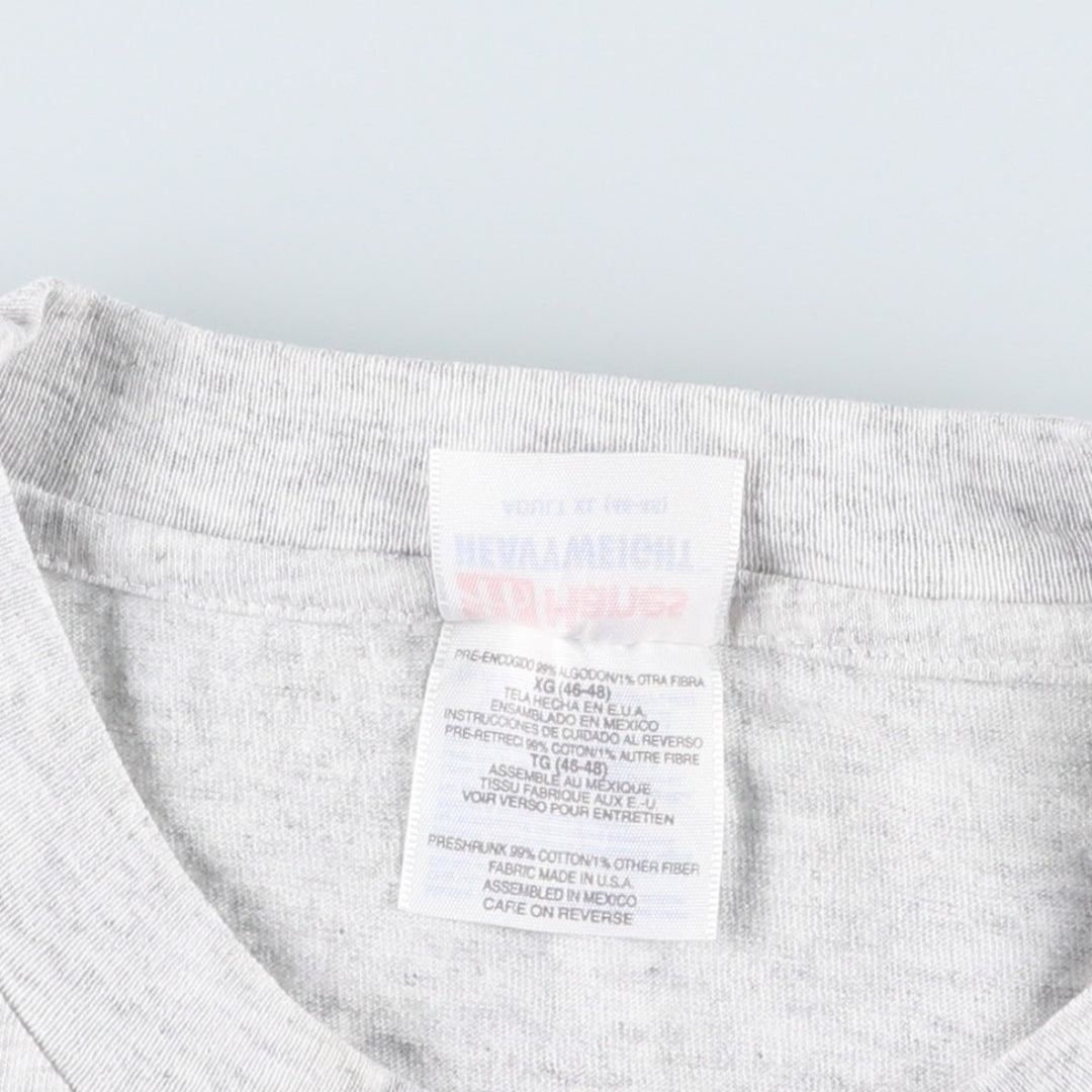 90'S Hanes Heavyweight Printed T-shirt Made in USA Men's XL Vintage cotton gray type Vintage Second Hand