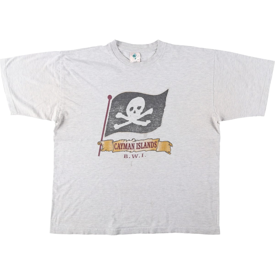 CHAMP Skull Pattern Print T-Shirt (Men's XXL equivalent) cotton white type Vintage Second Hand