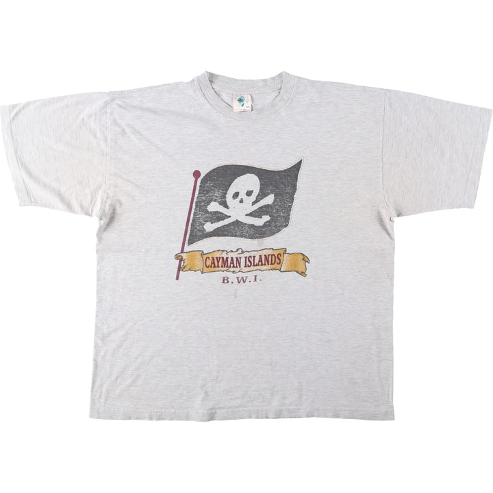 CHAMP Skull Pattern Print T-Shirt (Men's XXL equivalent) cotton white type Vintage Second Hand