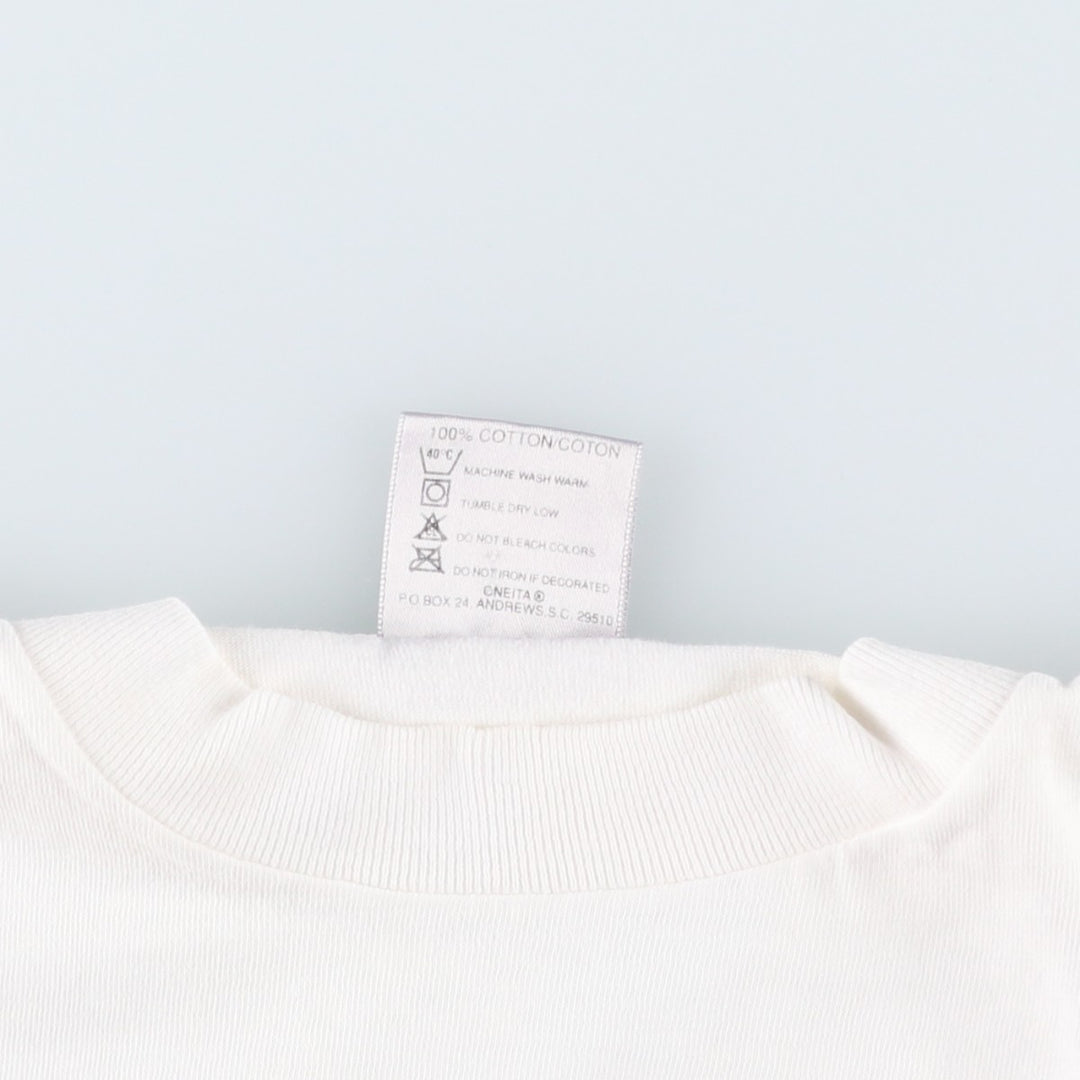 90'S ONEITA POWER-T Printed T-shirt Made in USA Men's M Vintage cotton white type Vintage Second Hand