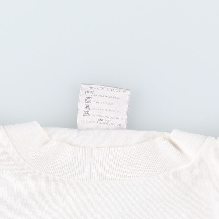 90'S ONEITA POWER-T Printed T-shirt Made in USA Men's M Vintage cotton white type Vintage Second Hand