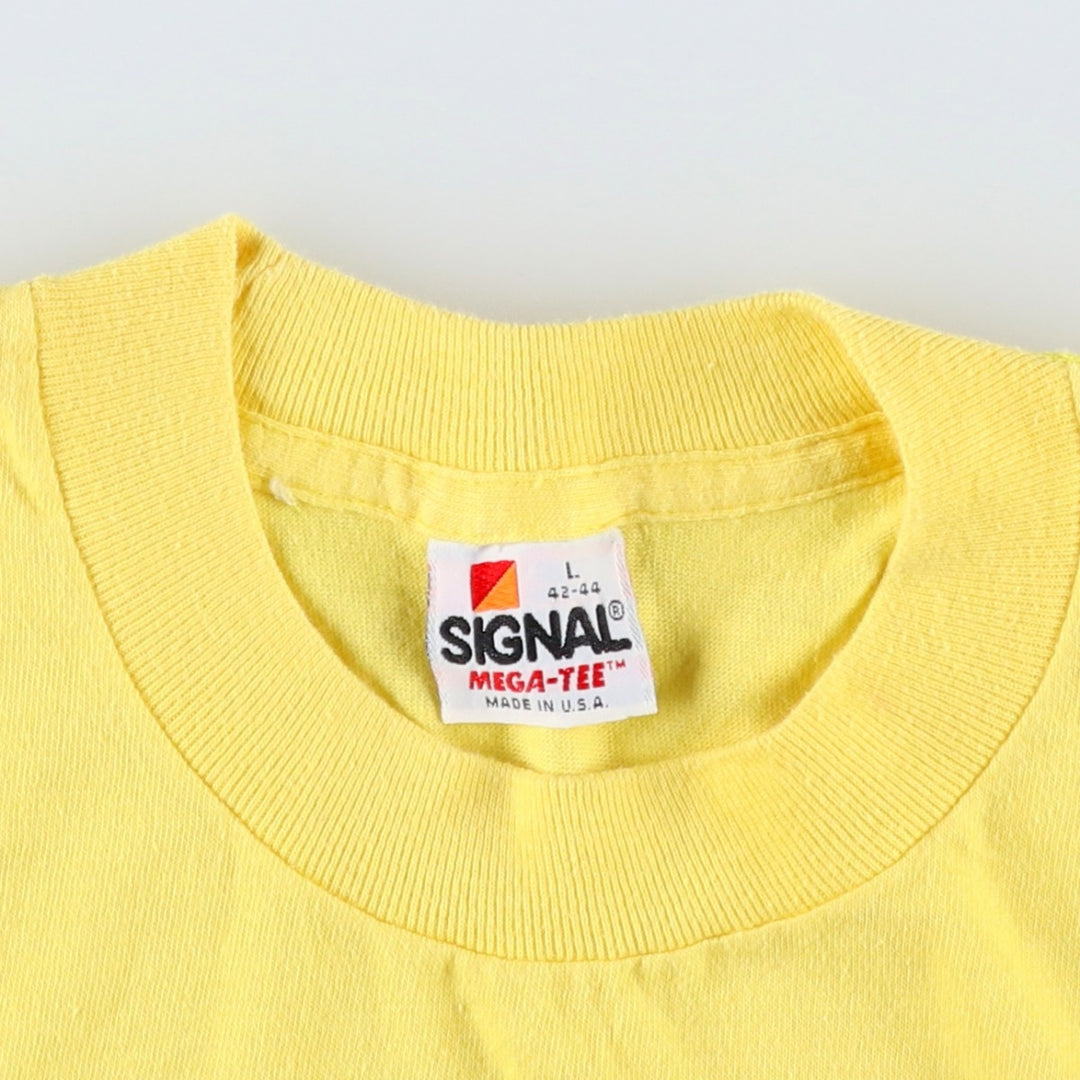 80'S SIGNAL Dragon Pattern Print T-Shirt, Made in USA, Men's Size L (approx.) cotton yellow type Vintage Second Hand