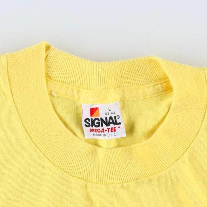 80'S SIGNAL Dragon Pattern Print T-Shirt, Made in USA, Men's Size L (approx.) cotton yellow type Vintage Second Hand