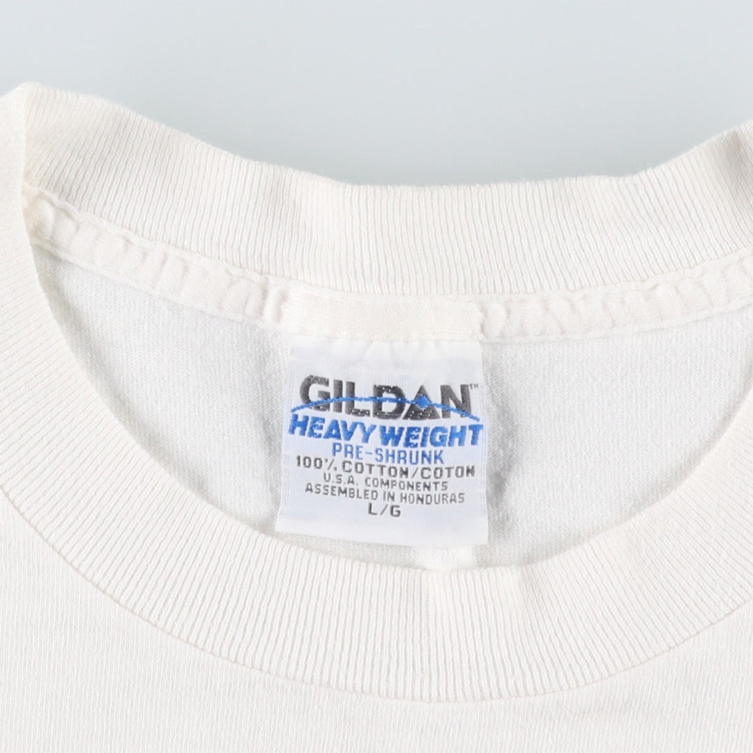 90'S Gildan Heavy Weight Smile Print T-Shirt, Men's Size L (approx.) cotton white type Vintage Second Hand