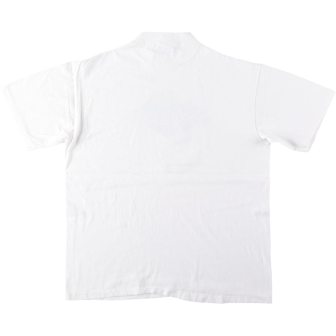 Vintage 1980'S Hanes BEEFY-T Printed T-Shirt, Made in USA, Men's Size Large cotton white type Vintage Second Hand