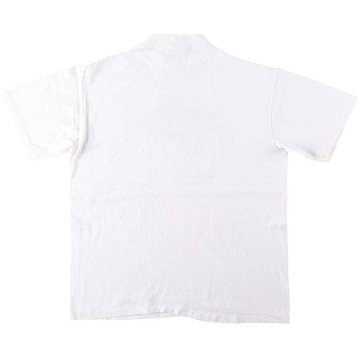Vintage 1980'S Hanes BEEFY-T Printed T-Shirt, Made in USA, Men's Size Large cotton white type Vintage Second Hand