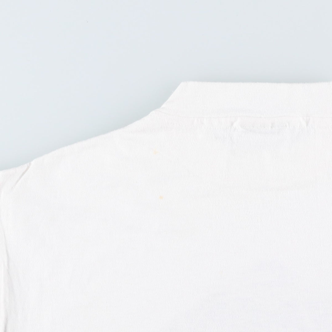 Vintage 1980'S Hanes BEEFY-T Printed T-Shirt, Made in USA, Men's Size Large cotton white type Vintage Second Hand