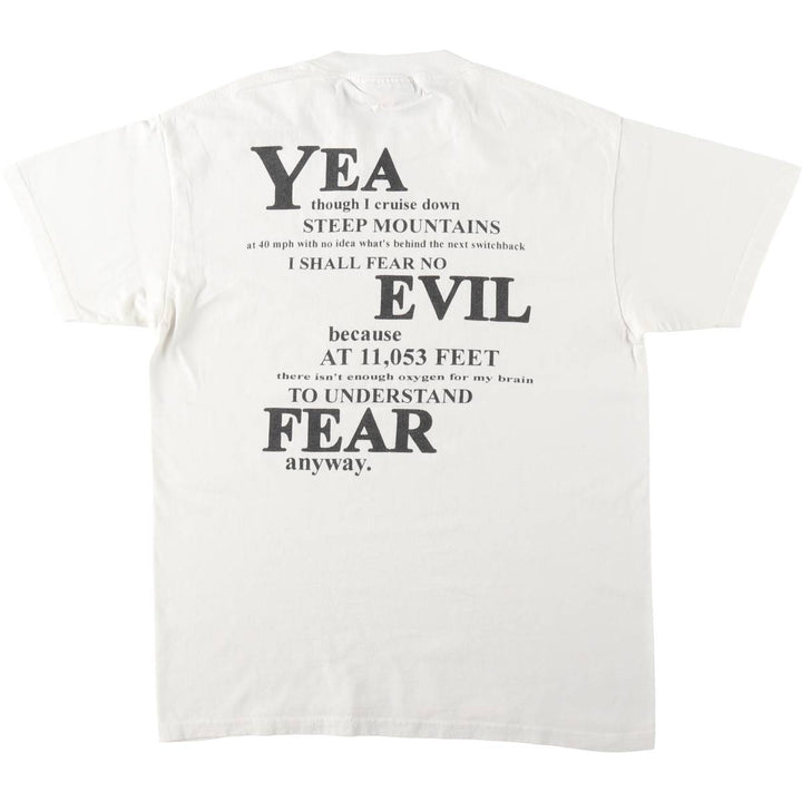 90'S Lee Total Cotton Religious Pattern Message Print T-Shirt, Made in USA, Men's Size M (approx.), Vintage cotton white type Vintage Second Hand