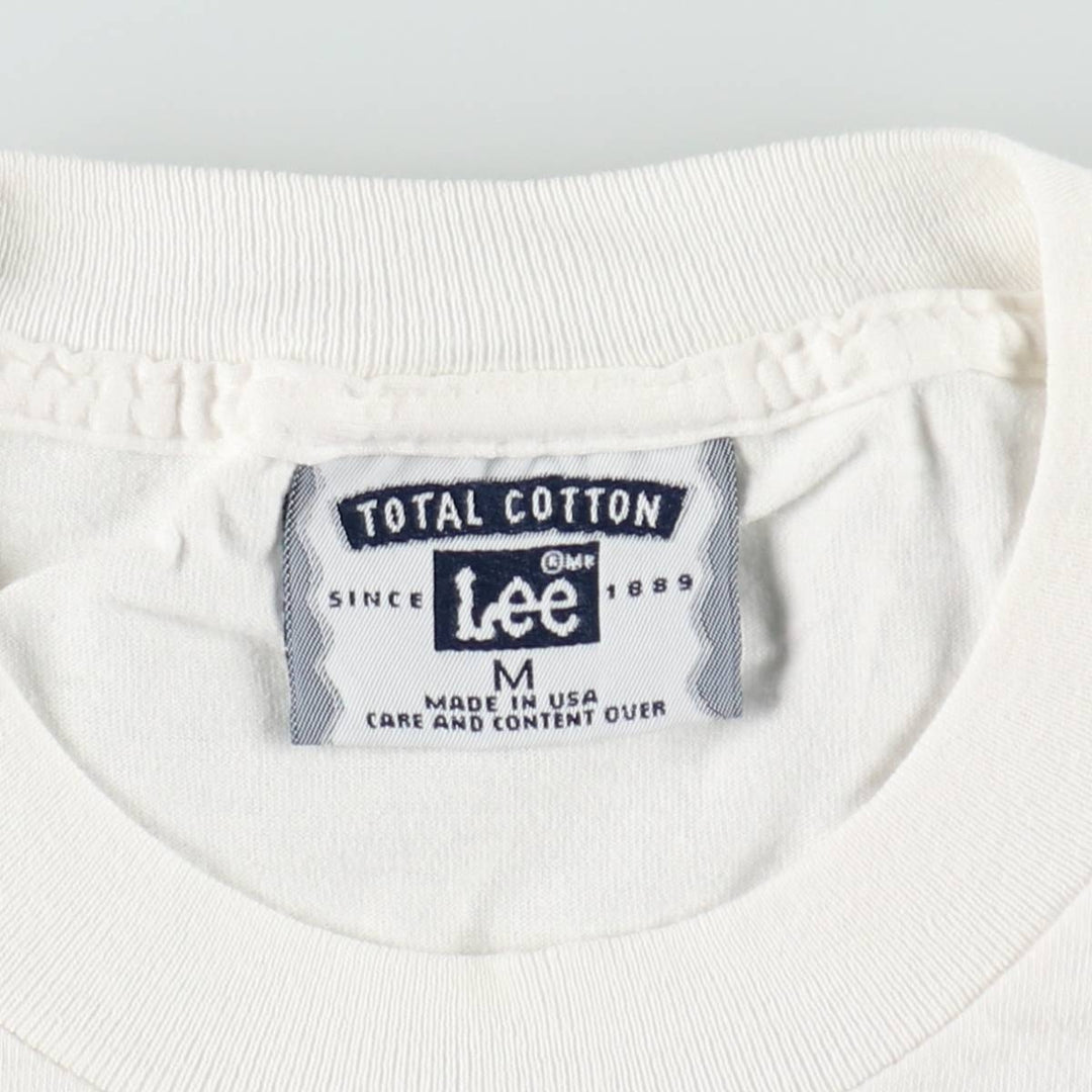 90'S Lee Total Cotton Religious Pattern Message Print T-Shirt, Made in USA, Men's Size M (approx.), Vintage cotton white type Vintage Second Hand