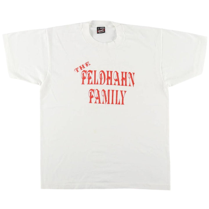 90'S Fruit of the Loom Best Printed T-shirt, Made in USA, Men's L size, Vintage cotton white type Vintage Second Hand