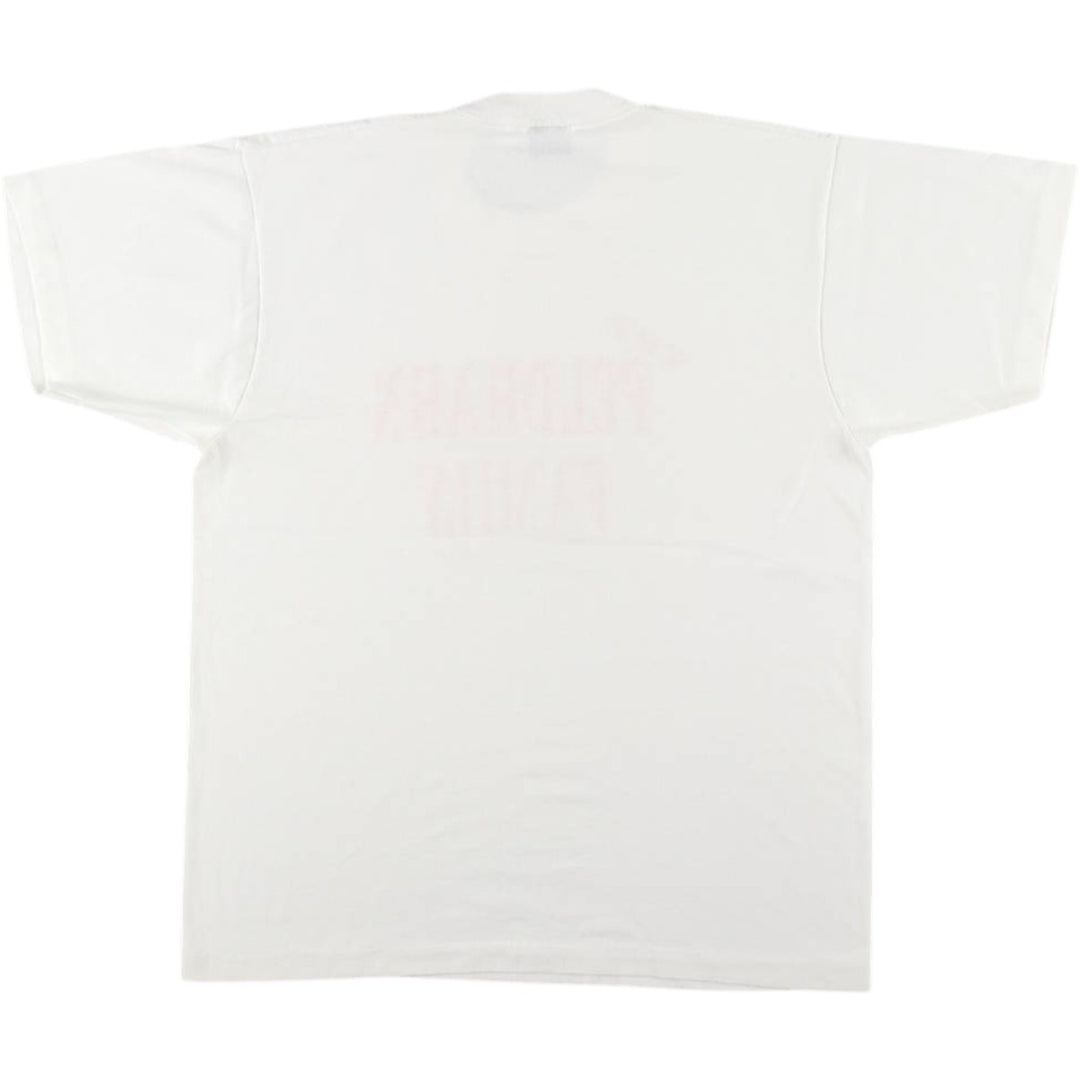 90'S Fruit of the Loom Best Printed T-shirt, Made in USA, Men's L size, Vintage cotton white type Vintage Second Hand