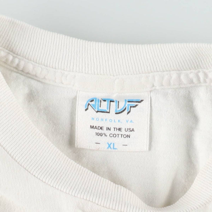 90'S ALTVF Erotic Print T-Shirt, Made in USA, Men's XL equivalent, Vintage cotton white type Vintage Second Hand