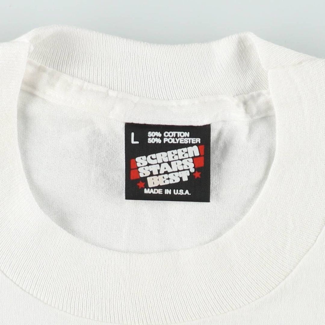 90'S Screen Stars Best TV Show Print T-Shirt, Made in USA, Men's Size L (approx.), Vintage cotton white type Vintage Second Hand